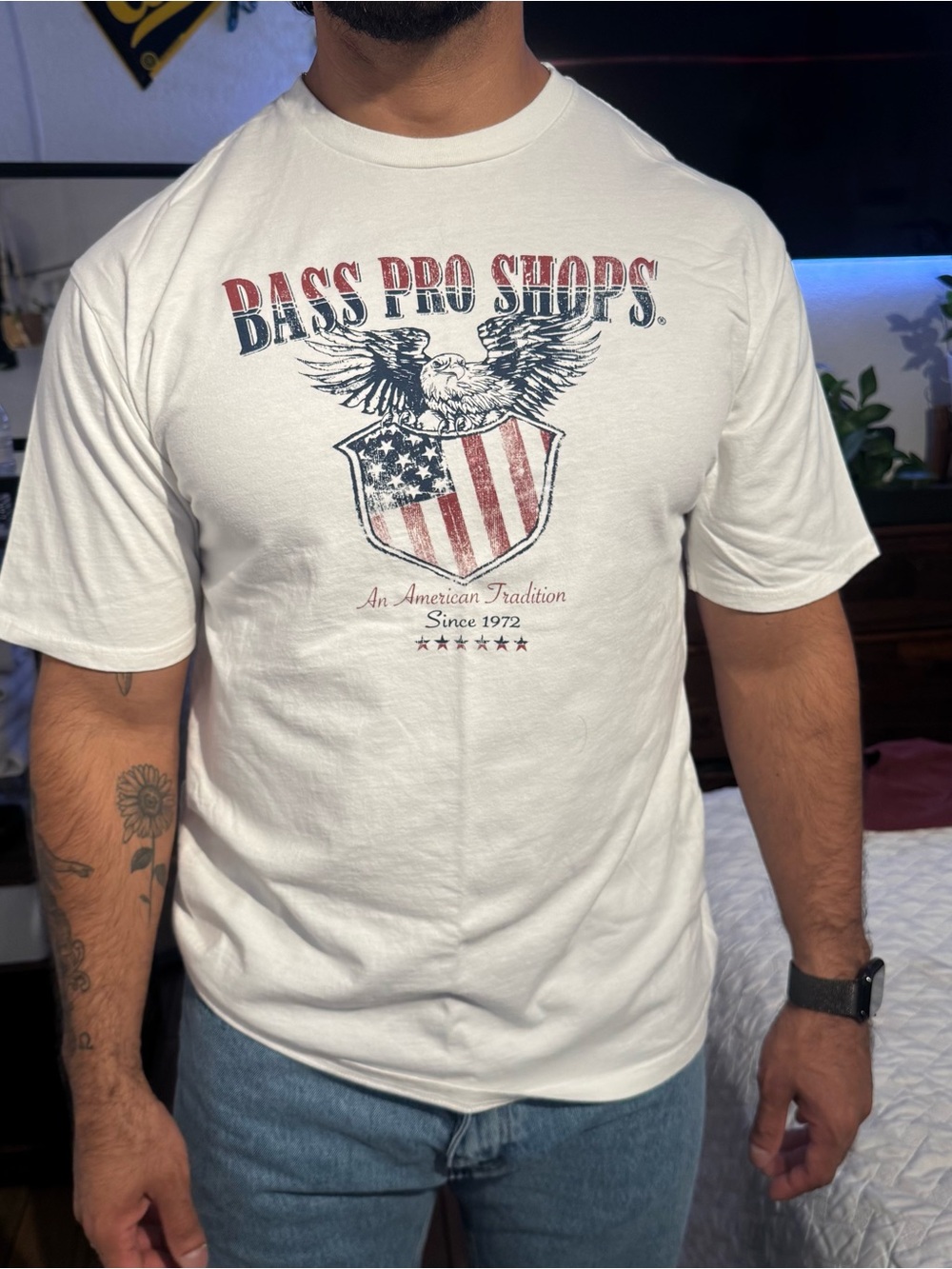 Bass Pro Shops White Short-Sleeve Patriotic Graphic Tee